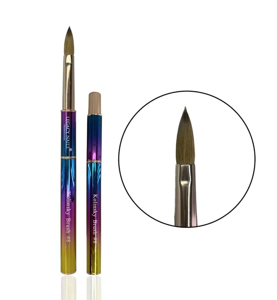 Legacy Nails Pincel Kolinsky Acrilico Multicolor Nº 8 Beautystore Chile