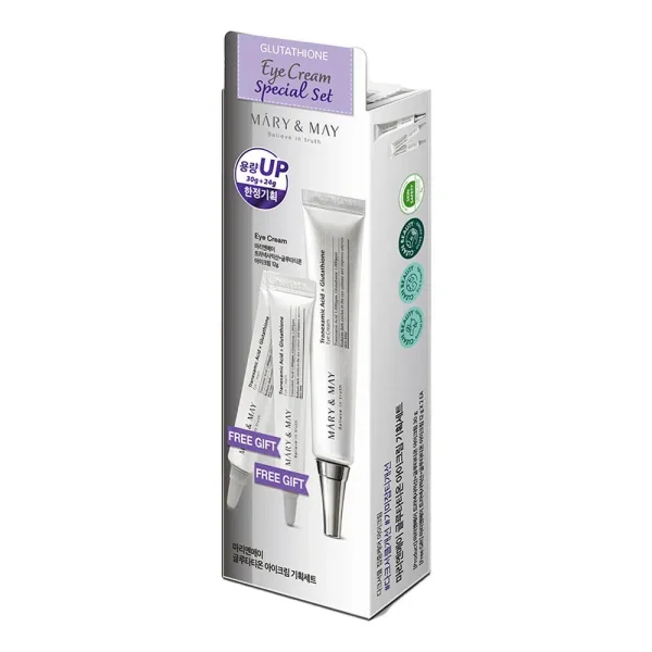 MARY&MAY Tranexamic Acid Eye Cream 30 ml – Crema Antiojeras  – Pack con mini tallas de regalo