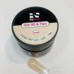 BSNAILS Gel Solid 3D & Tips UV - Soft Gel y Nail art 3D - NUDE