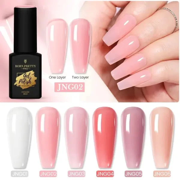 Born Pretty Esmalte Permanente JELLY FRENCH - 15 ml - Beautystore Chile
