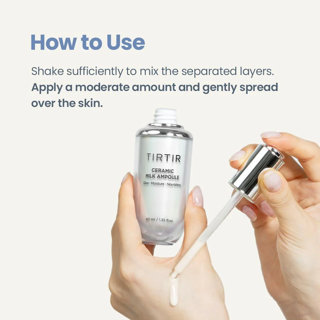 TIRTIR Ceramic Milk Ampoule - Serum Hidratante Iluminador 40ml - Imagen 6