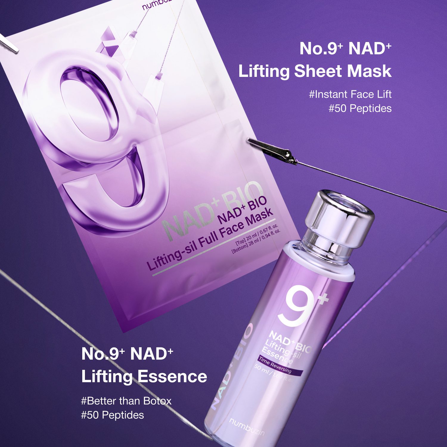 NUMBUZIN 9+ NMN ( NAD+) Bio Lifting-Sil Essence 50ml + Mascarilla