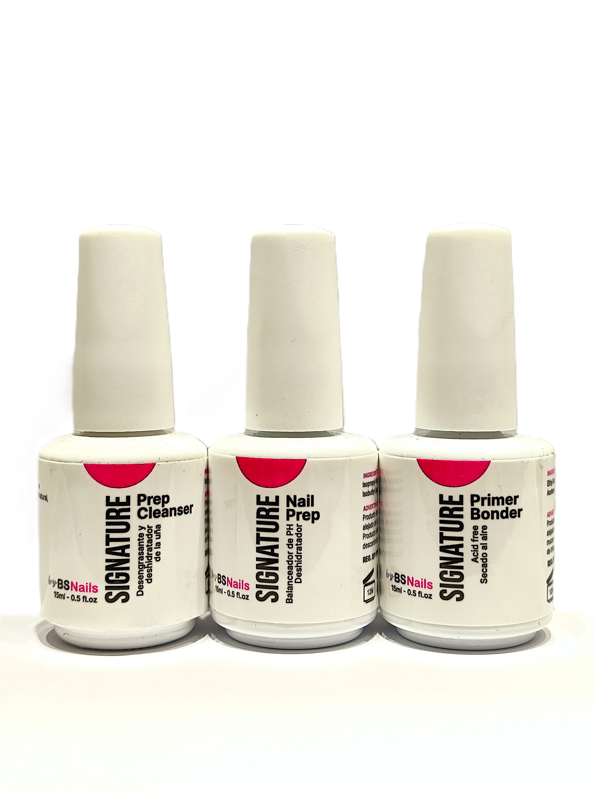 BSNAILS SIGNATURE - Pack Prep Cleanser + Nail Prep + Primer Bonder - HEMA Free