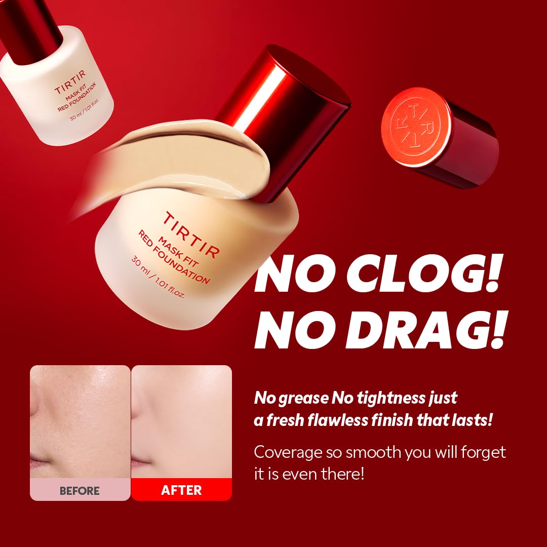 TIRTIR Red Mask Foundation – Base de Maquillaje Fluida 30ml – 27C Cool Beige - Imagen 12