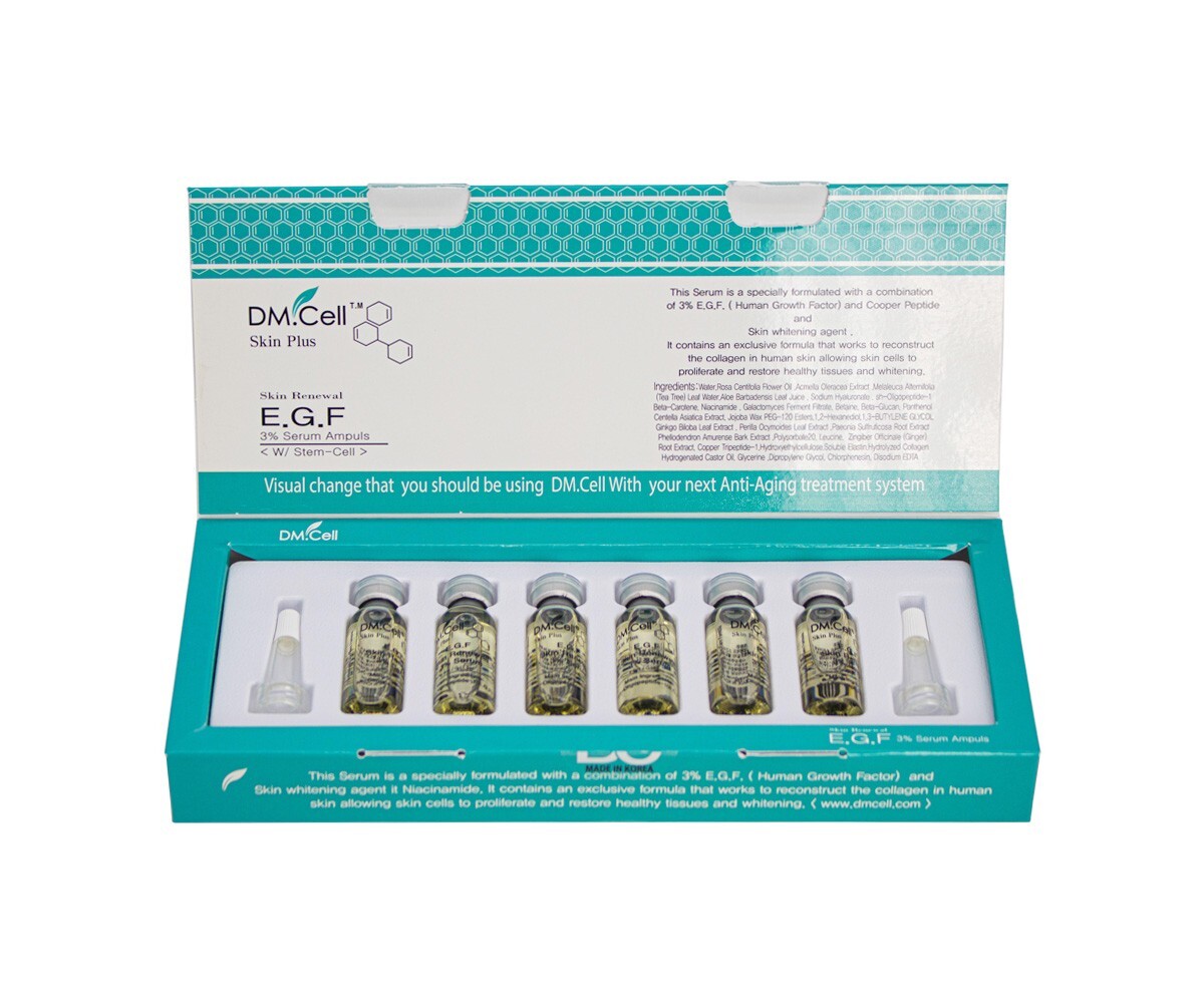 DM.CELL - EGF 3% Skin Renewal Ampoule Kit - Caja de 6 ampollas / 5 ml