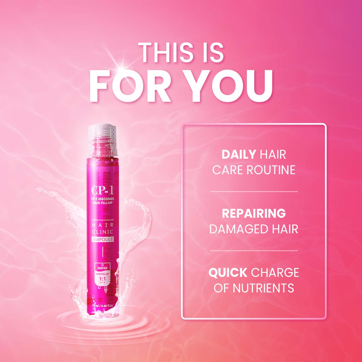 CP-1 - 3 Seconds Hair Fill-Up Ampoule 13ml- Ampolla Reparadora Unidosis - Imagen 3