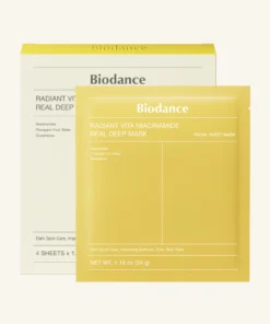 BIODANCE - Radiant Vita Niacinamide Real Deep Mask - Mascarilla Iluminadora - Caja 4 pzs