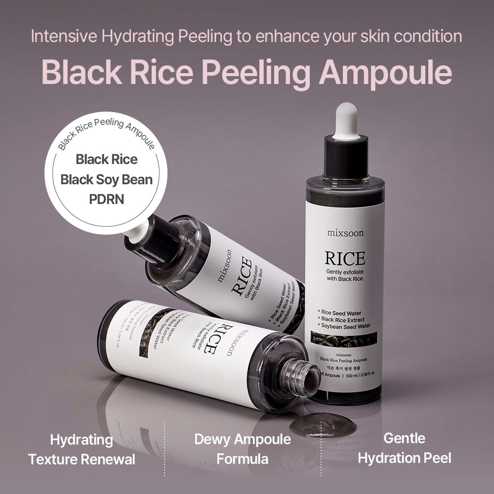 MIXSOON - Black Rice Peeling Ampoule - Serum Exfoliante 100ml - Imagen 3