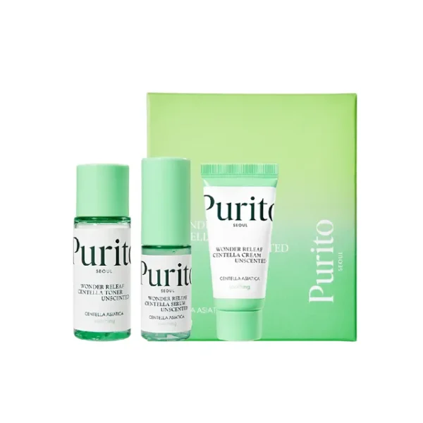 PURITO – Wonder Releaf Centella Mini Kit Unscented – 3 pzs Mini Tallas