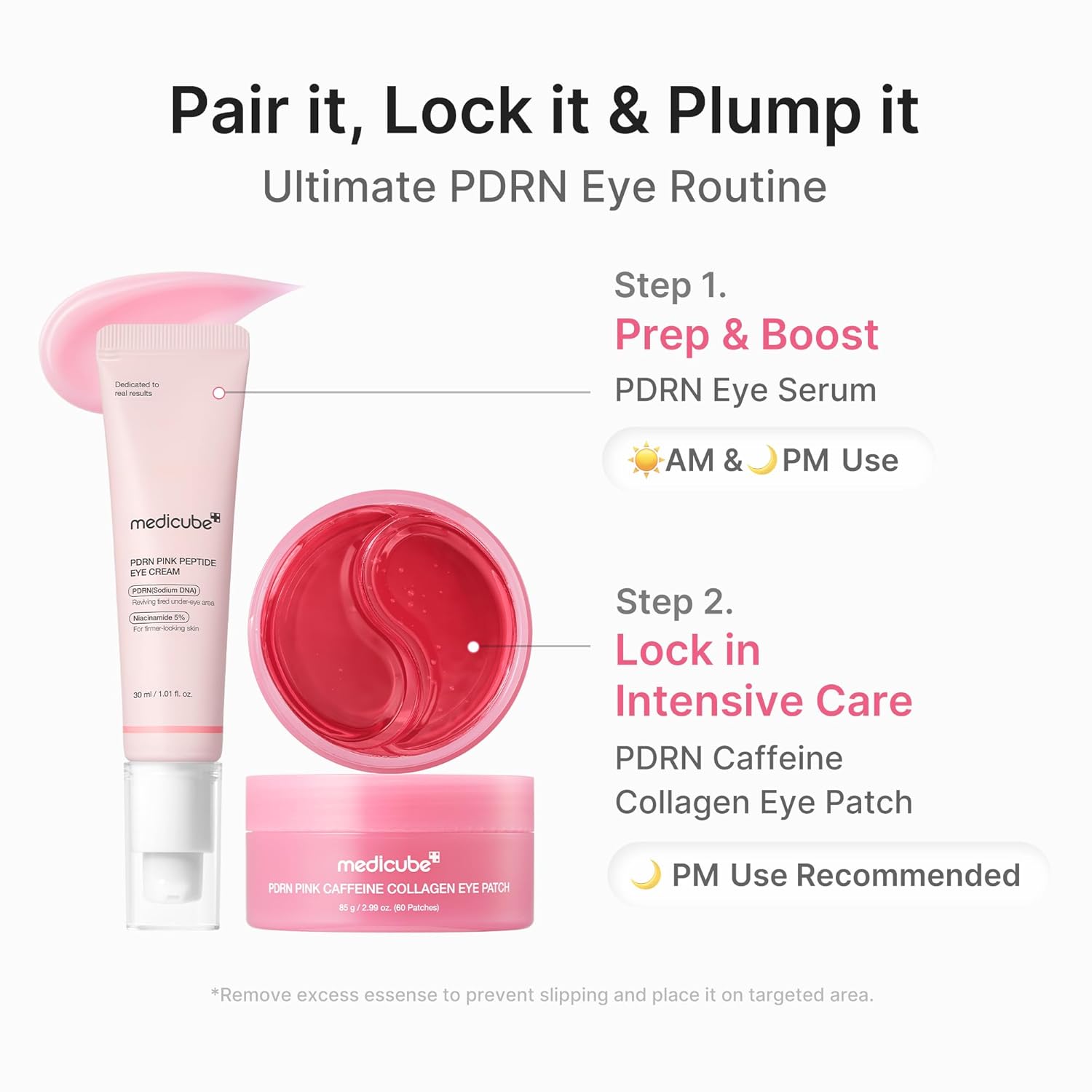 MEDICUBE PDRN Pink Caffeine Collagen Eye Patch - Parches Contorno de Ojos x 60pzs - Imagen 7