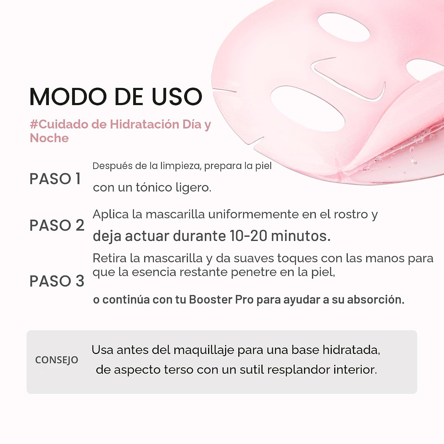 MEDICUBE PDRN Pink Peptide Mask - Caja Mascarillas x 10 pzs - Imagen 7