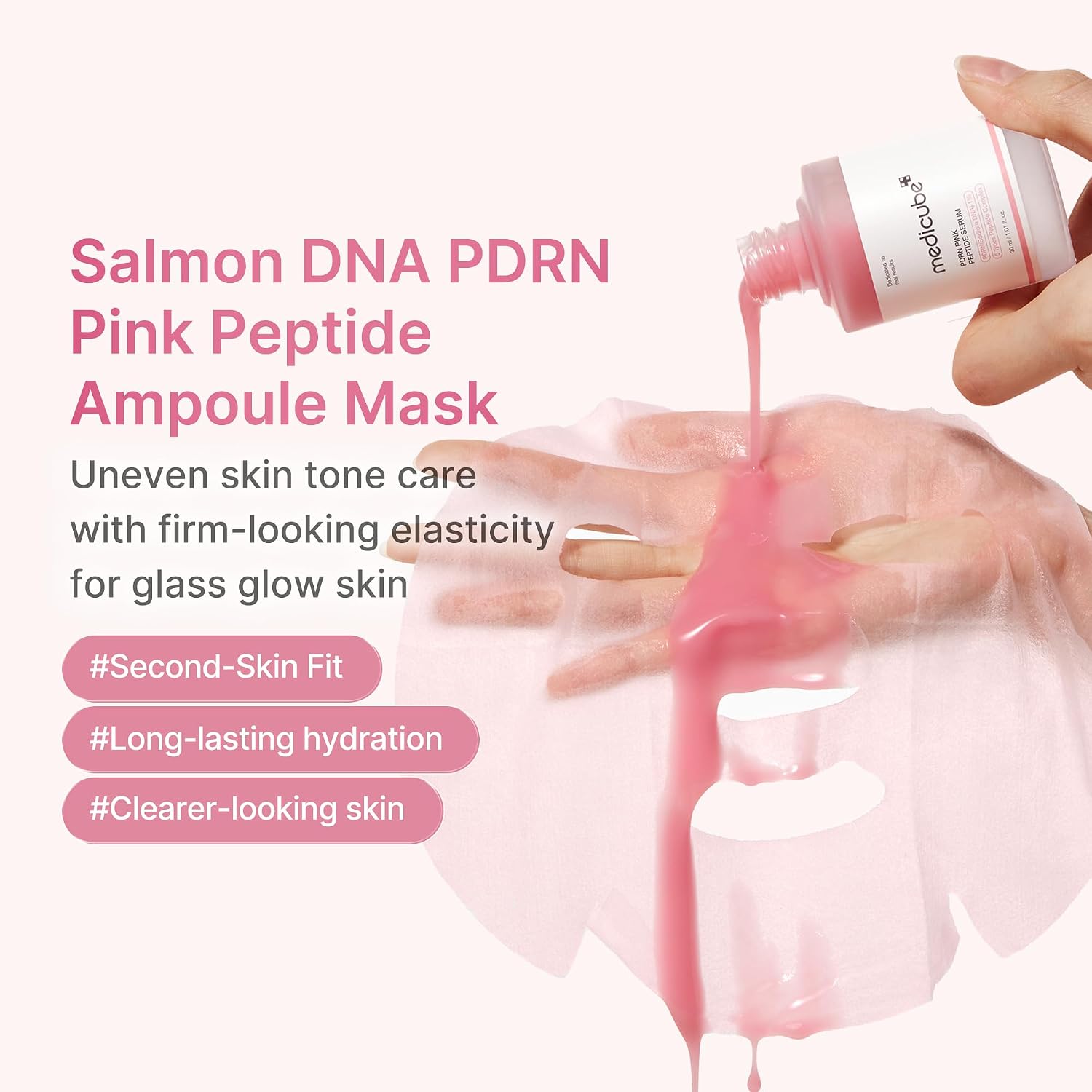 MEDICUBE PDRN Pink Peptide Mask - Caja Mascarillas x 10 pzs - Imagen 4