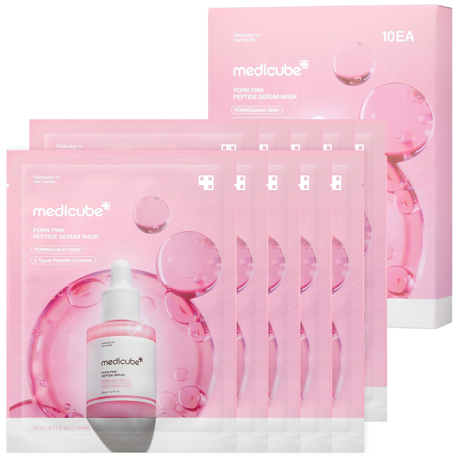 MEDICUBE PDRN Pink Peptide Mask - Caja Mascarillas x 10 pzs