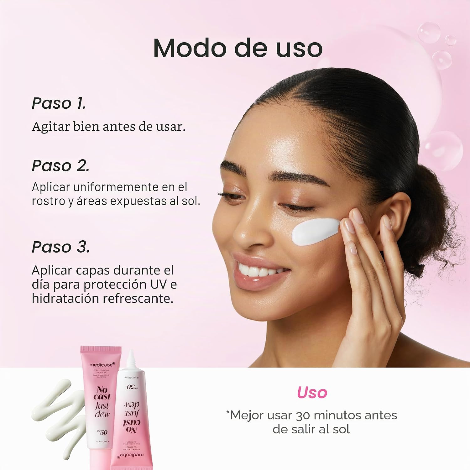 MEDICUBE PDRN Hydrating UV Serum - Fotoprotector 50+ PA++++ - Imagen 9