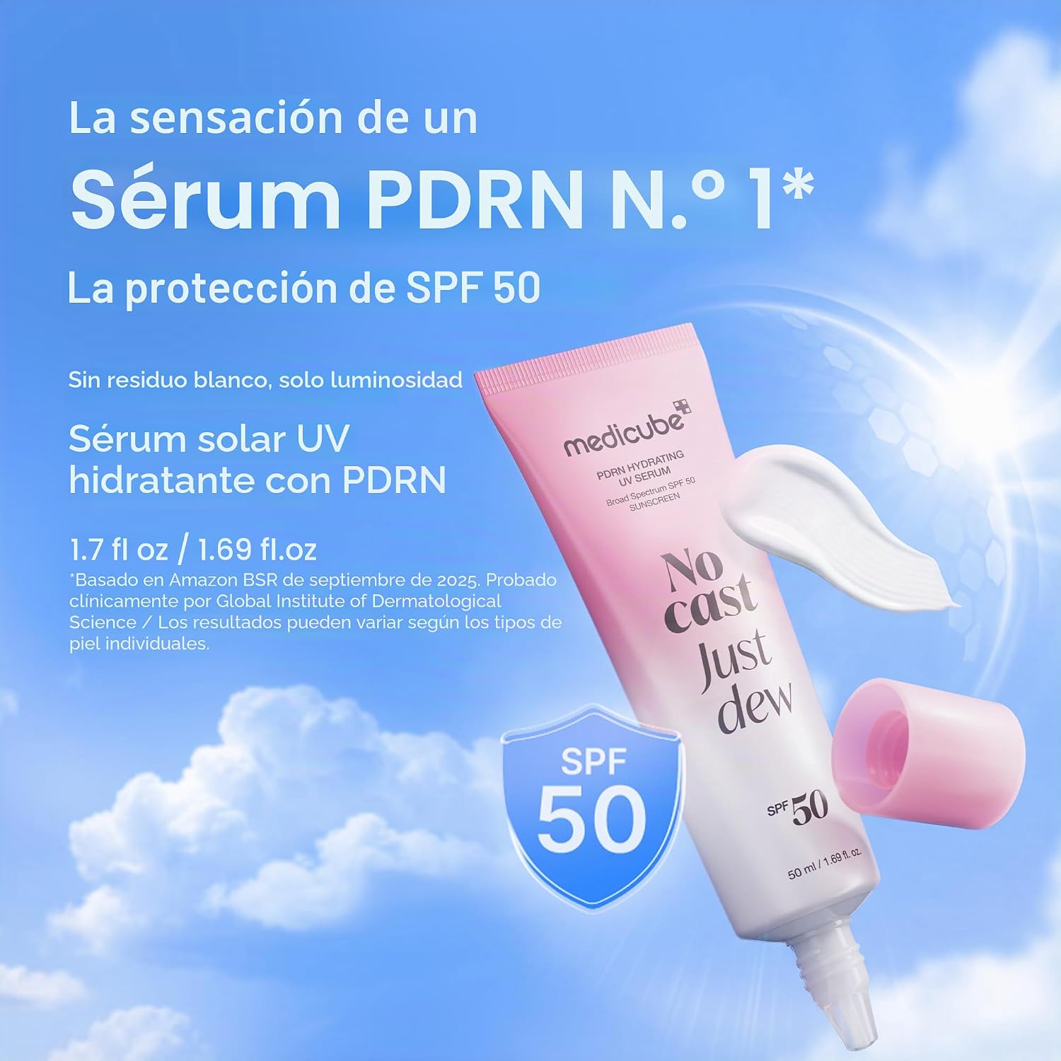 MEDICUBE PDRN Hydrating UV Serum - Fotoprotector 50+ PA++++ - Imagen 3