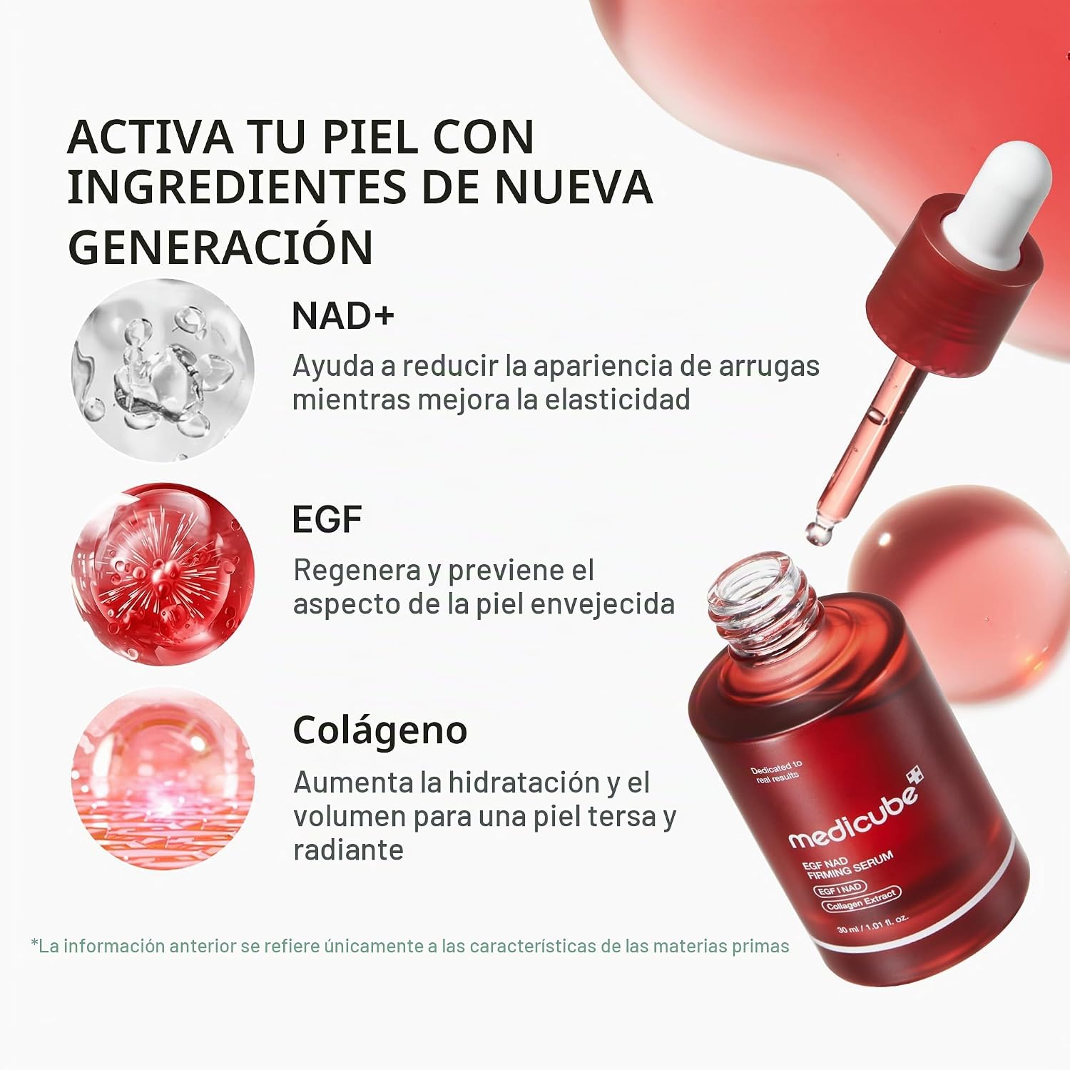 MEDICUBE EGF NAD Firming Serum - Reafirmante Facial 30ml - Imagen 3
