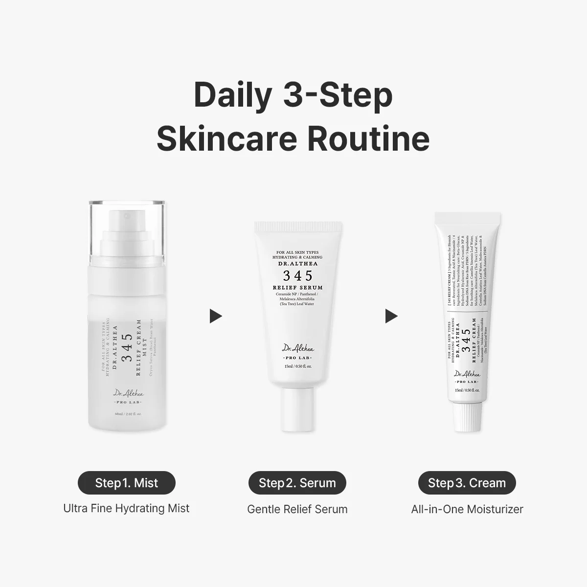 DR.ALTHEA 345 Travel Size Kit - Mist + Serum + Crema - 3 Pzs - Imagen 5