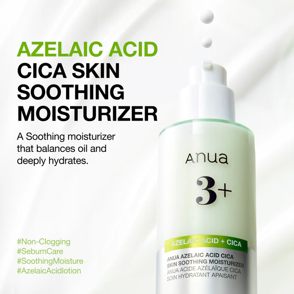 ANUA Azelaic Acid CICA Skin Soothing Moisturizer - Loción Crema 100ml - Imagen 3
