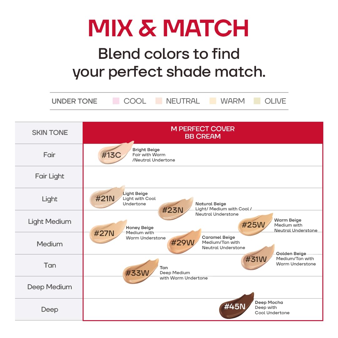 MISSHA M Perfect Cover BB Cream - Base de Maquillaje #21 Light Beige - Imagen 6