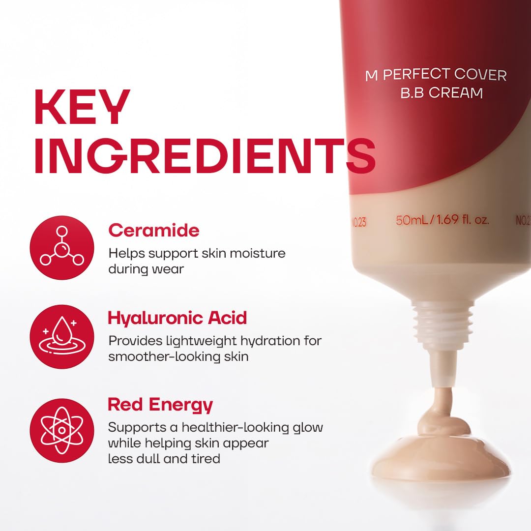 MISSHA M Perfect Cover BB Cream - Base de Maquillaje #21 Light Beige - Imagen 3