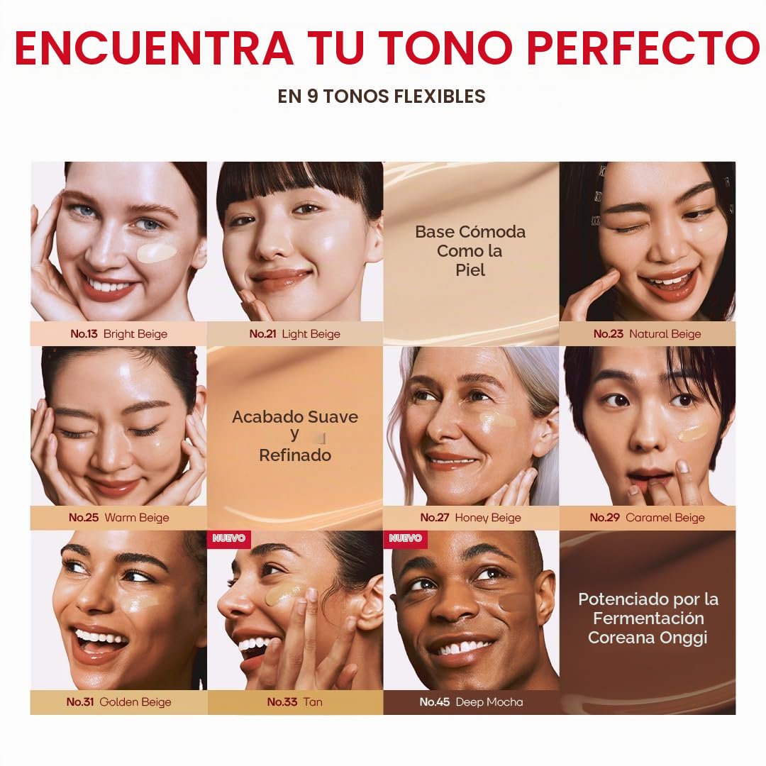 MISSHA M Perfect Cover BB Cream - Base de Maquillaje #21 Light Beige - Imagen 5