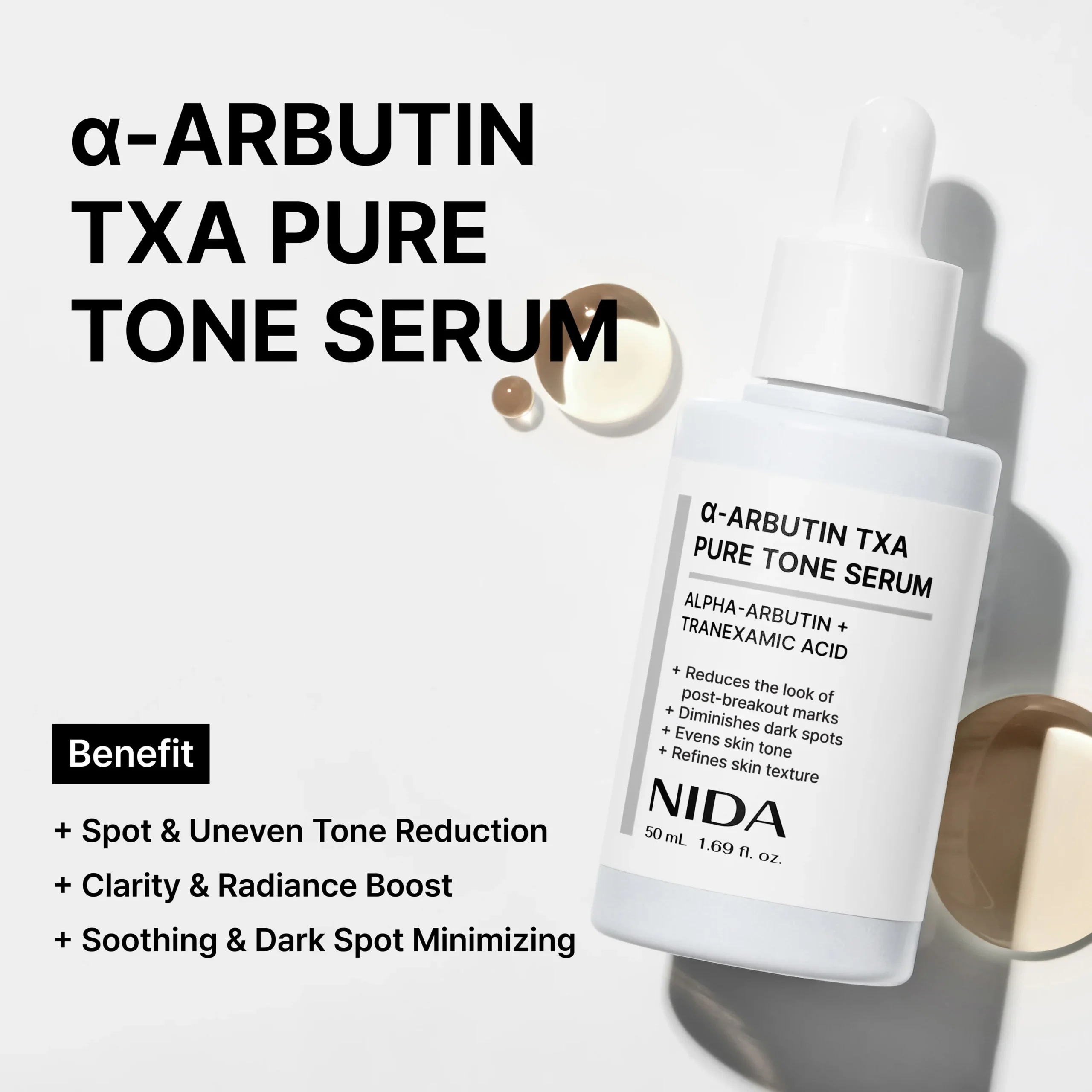 NIDA Alpha-Arbutin TXA Pure Tone - Serum Despigmentante 50ml - Imagen 2